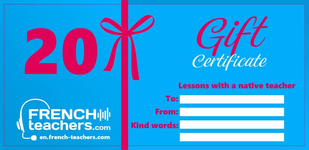 Gift card - 20 lessons, online French school for kids